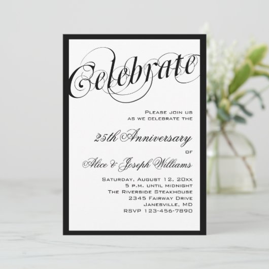 ブラエレガントック&ホワイトアンビナシーパーティの招待状 招待状 (スタンド正面)