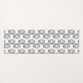 ブラエレガントック&ホワイトタイガーヘッドプリントデザイン ヨガマット (裏面(横))