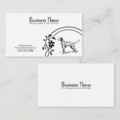 ブラエレガントック&ホワイトダルマティアンフローラドッグウォーカー  名刺 (正面/裏面)