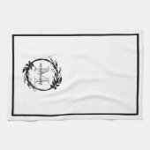 ブラエレガントック&ホワイトファミリー植物学 キッチンタオル (横)