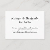 ブラエレガントック&ホワイ結婚トの宿泊施設 エンクロージャーカード (裏面)