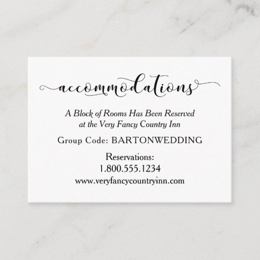 ブラエレガントック&ホワイ結婚トの宿泊施設 エンクロージャーカード (正面)