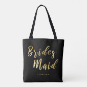 ブラエレガントック&金ゴールドのメイド トートバッグ (裏面)