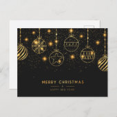 ブラエレガントック&金ゴールドクリスマスカード シーズンポストカード (正面/裏面)