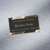 ブラエレガントック、金ゴールド、シャンパンレオパード マグネット名刺 (インサイチュ)