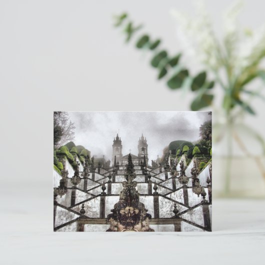 ブラガのBom Jesusのバロック階段 ポストカード (スタンド正面)