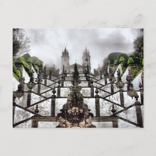 ブラガのBom Jesusのバロック階段 ポストカード (正面)