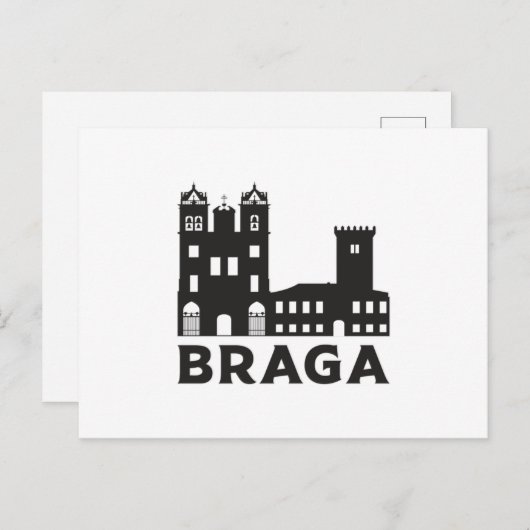 ブラガポルトガルシティスカイラインシティスケープギフトアイディア ポストカード (正面/裏面)