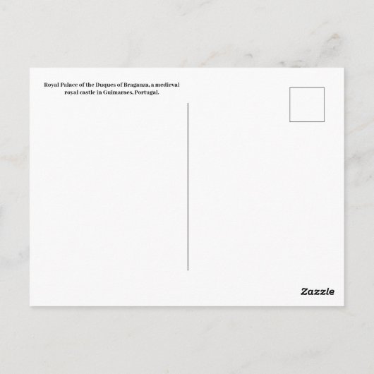 ブラガンザのドゥーク宮殿 ポストカード (裏面)