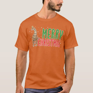 ブラキオサウルスのクリスマスツリー 恐竜のXmasライト Tシャツ