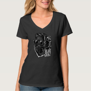 ブラクグラススチームパンクハットとゴーグル Tシャツ