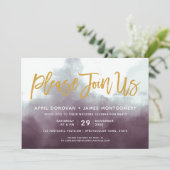 ブラグラデーションシタイポグラフィ結婚ズ 招待状 (スタンド正面)