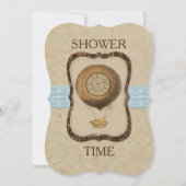 ブラケットのヴィンテージの男の赤ちゃんのシャワーの招待状 招待状 (裏面)