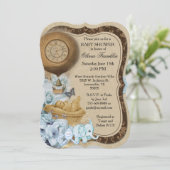 ブラケットのヴィンテージの男の赤ちゃんのシャワーの招待状 招待状 (スタンド正面)