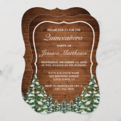 ブラケットスノーウィーフォレスト&ウッドルーラルパインキンセアニラ 招待状 (正面/裏面)