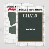 ブラケットトゥーニーChalkboardファイナルスコアアラート 招待状 (正面/裏面)