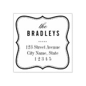 ブラケットフレームパーソナライズされた木目スタンプ ラバースタンプ (インプリント)