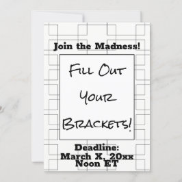 ブラケット3月バスケットボール締め切りパーティーアラーム 招待状