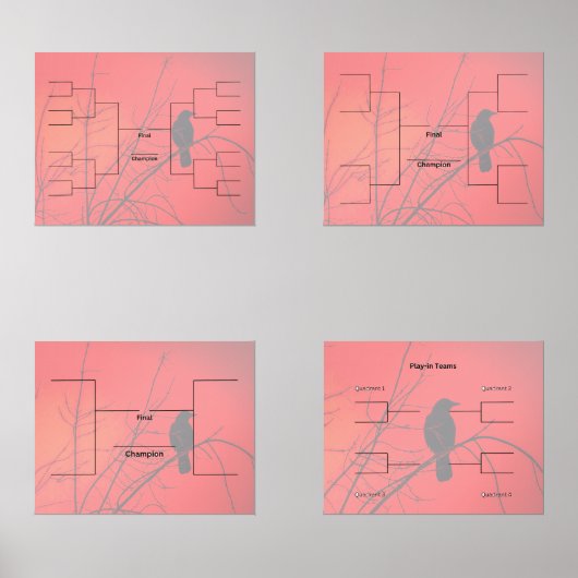 ブラケット3月バスケットボール16 8 遊 4チーム赤 (正面)