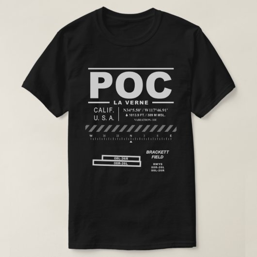 ブラケット・フィールド空港POC Tシャツ (デザイン正面)