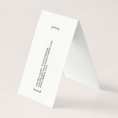 ブラケット/写真家 名刺 (裏面)