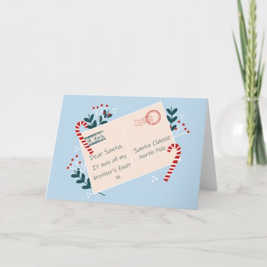 ブラザーおもしろいウィットなユーモアのためのクリスマスカード カード (正面)