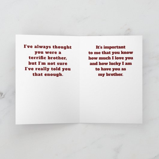 ブラザーの成長より特別な誕生日 カード (内部)