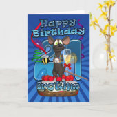 ブラザーの21番目の誕生日カード – ファンキーマウスのA カード (黄色い花)