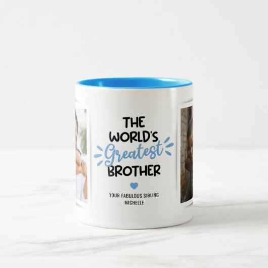 ブラザーもっとも偉大2写真2トーンのコーヒーマグ ツートーンマグカップ (中央)