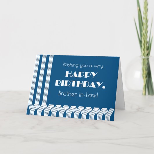 ブラザーインローズ誕生日アールデコパターンオンブルー シーズンカード (正面)