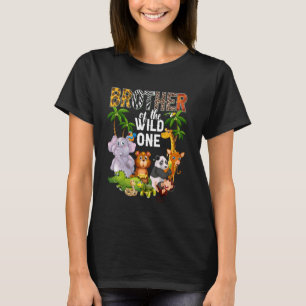 ブラザーオブザワイルドワン誕生日サファリジャングル動物園 Tシャツ