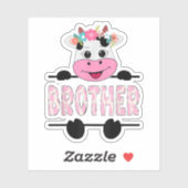 ブラザーオブザ誕生日ガールカウファミリーパーティー_1 シール (シート)