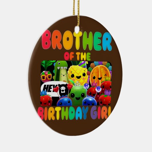ブラザーオブザ誕生日ガールフルーツ誕生日 セラミックオーナメント (右)