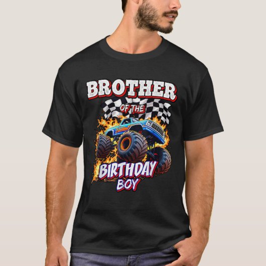 ブラザーオブザ誕生日ボーイモンスタートラック誕生日 Tシャツ (正面)