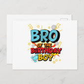 ブラザーオブザ誕生日ボーイ漫画スーパーヒーローギフト 案内ポストカード (正面/裏面)