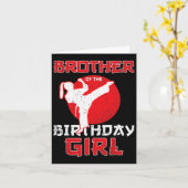 ブラザーオブザ誕生日空手テコンドガールマート カード (黄色い花)