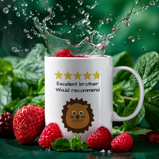 ブラザーカスタム文字ライオン顔 コーヒーマグカップ