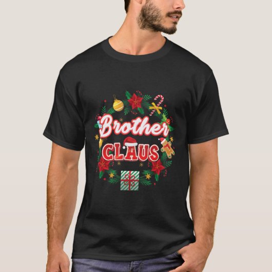 ブラザークラウス クリスマス サンタ 月桂樹 リース ヤドリギ Tシャツ (正面)