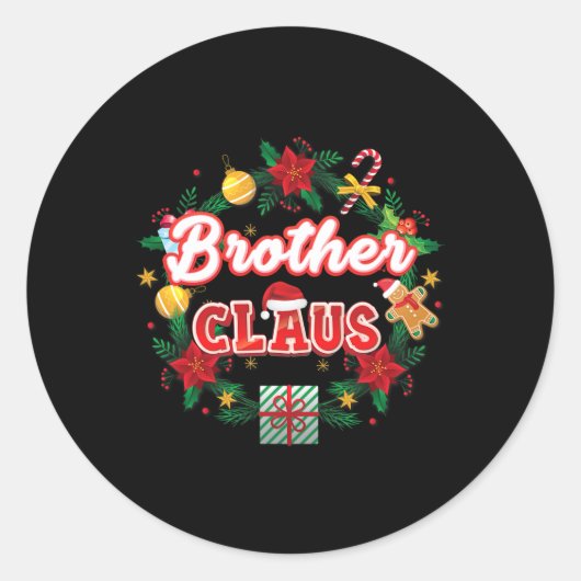 ブラザークロースクリスマスサンタローレルリースミスル ラウンドシール (正面)
