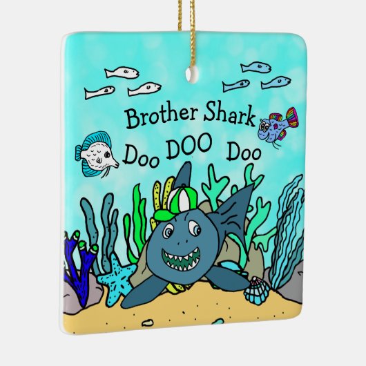 ブラザーシャークファミリークリスマスオーナメント セラミックオーナメント (右)