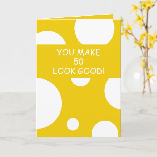 ブラザージョークイパーソナライズされたエローブロ50th誕生日 カード (黄色い花)