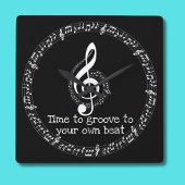 ブラザーズクリスマスミュージックノートウォールクロックミュージシャン スクエア壁時計