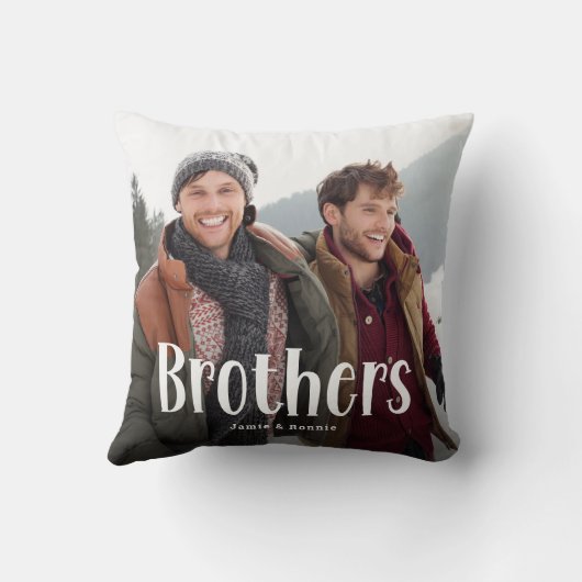 ブラザーズパーソナライズされたフォトキープサケ クッション (裏面)