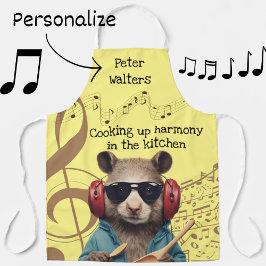 ブラザーズホリデーミュージシャン音楽愛好家メンズ エプロン