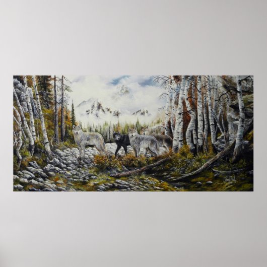 ブラザーズ4オオオカミのキャンバス油絵の販売 ポスター (正面)