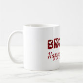 ブラザーハッピーバレンタインキュートキューピッドタイポグラフィ コーヒーマグカップ (左)