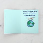 ブラザーハッピーバースデーと飛行機 カード (内部)