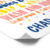 ブラザーパーソナライズされた&シスターバスルームカラフルポー ポスター (角)