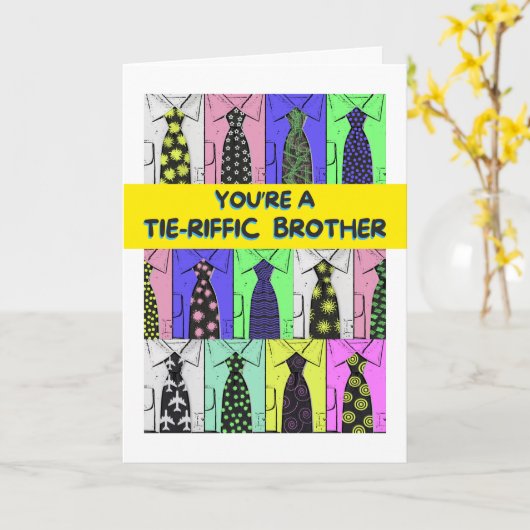 ブラザーファーザーの日ネクタイ着用のシャツとネクタイ カード (黄色い花)