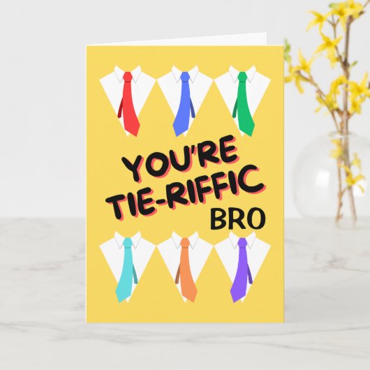 ブラザーファーザーの日ネクタイ着用のシャツとネクタイ カード (黄色い花)